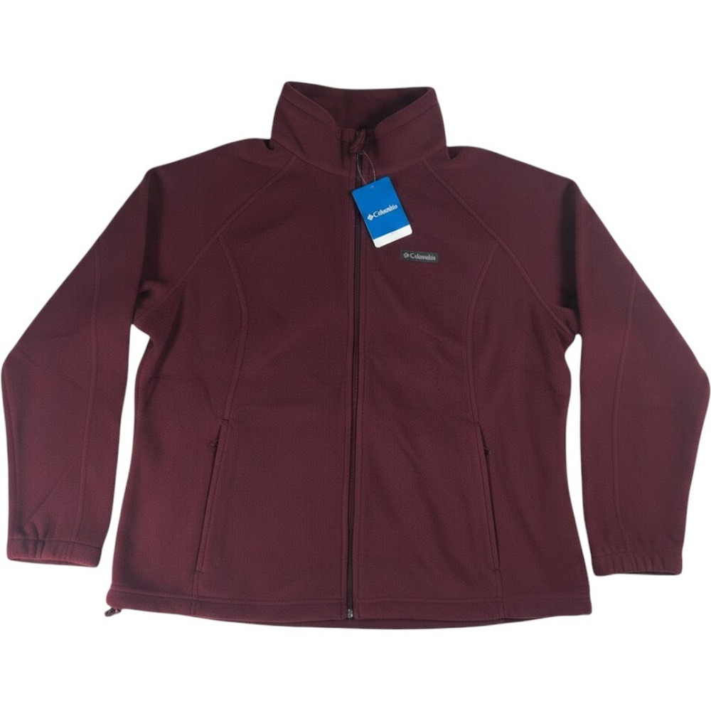 Columbia Benton Springs Full Zip Fleece Jacket Womens 2X Burgundy NWT Plus